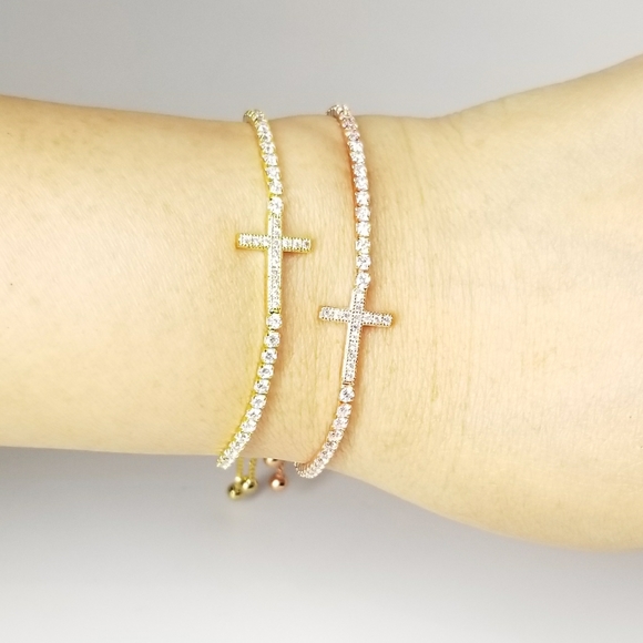 NEW in Gift Box Pave CZ Slider Tennis Bracelet NWT - Picture 8 of 8